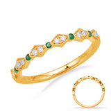 Yellow Gold Emerald & Diamond Ring