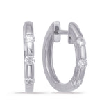 White Gold Huggie Earring