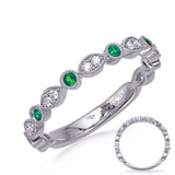 White Gold Emerald & Diamond Ring