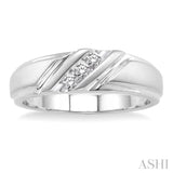 1/8 Ctw Round Cut Diamond Men's Ring in 14K White Gold