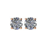 14K Rose 1 1/2 CTW Natural Diamond Stud Earrings