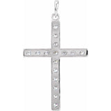 Platinum 1 3/8 CTW Natural Diamond Cross Pendant