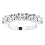 14K White 1 1/3 CTW Natural Diamond Seven-Stone Anniversary Band