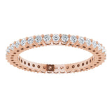 14K Rose 1/2 CTW Natural Diamond Eternity Band Size 5.5