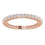 14K Rose 3/4 CTW Natural Diamond Eternity Band Size 6.5