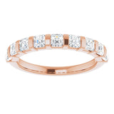14K Rose 9/10 CTW Natural Diamond Anniversary Band