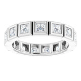 14K White 1 1/5 CTW Natural Diamond Eternity Band Size 7