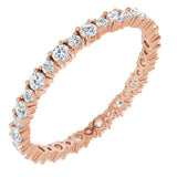 14K Rose 5/8 CTW Natural Diamond Eternity Band Size 5