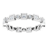 14K White 3/8 CTW Natural Diamond Eternity Band Size 5