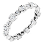 Platinum 1/2 CTW Natural Diamond Eternity Band Size 5