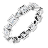 14K White 5/8 CTW Natural Diamond Eternity Band Size 5