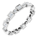 14K White 1/2 CTW Natural Diamond Eternity Band Size 5