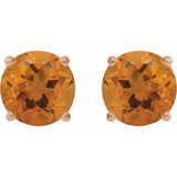 14K Rose Gold 5 mm Natural Citrine Earrings