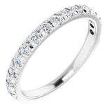14K White 3/8 CTW Natural Diamond French-Set Anniversary Band