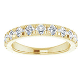 14K Yellow 1 CTW Natural Diamond French-Set Anniversary Band