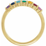 14K Yellow Natural Multi-Gemstone Anniversary Band