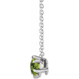 Sterling Silver 4 mm Natural Peridot Solitaire 16-18