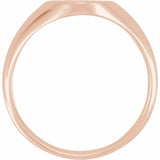 14K Rose 12x10 mm Oval Signet Ring