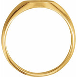 18K Yellow Oval Signet Ring