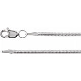 Rhodium-Plated Sterling Silver 1.5 mm Snake 16