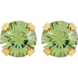 14K Yellow Imitation Peridot Inverness® Piercing Stud Earrings
