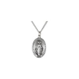 Sterling Silver 19x13.5 mm Oval Miraculous Medal 18