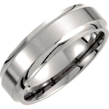 Titanium 7 mm Stepped-Edge Comfort-Fit Band Size 8.5