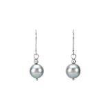 Sterling Silver Cultured Gray Freshwater Pearl Earrings