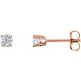 Sterling Silver 2.5 mm Imitation White Cubic Zirconia Stud Earrings