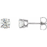 Sterling Silver 5 mm Imitation White Cubic Zirconia Earrings
