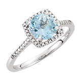 Halo-Style Birthstone Ring