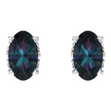 14K White Lab-Grown Alexandrite Earrings