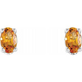 14K White Natural Citrine Earrings