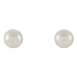 14K Yellow Cultured White Freshwater Pearl Earrings