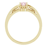 14K Yellow Natural Pink Morganite Ring