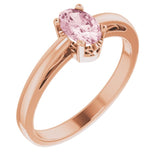 14K Rose Natural Pink Morganite Ring