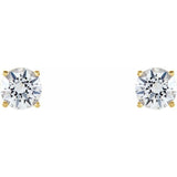 14K Yellow Gold 5 mm Natural White Sapphire Earrings