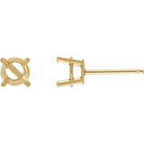 14K Yellow Gold 4 mm Natural Mozambique Garnet Earrings