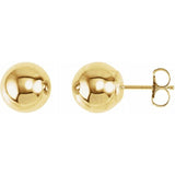 14K Yellow 8 mm Ball Earrings