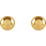 14K Yellow 3 mm Ball Stud Earrings