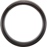 Black PVD Tungsten 8 mm Stepped-Edge Comfort-Fit Band Size 9.5