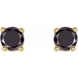 14K Yellow 1/8 CTW Natural Black Diamond Earrings