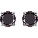 14K White 1/2 CTW Natural Black Diamond Earrings