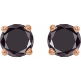 14K Rose 1/2 CTW Natural Black Diamond Earrings