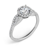 White Gold Halo Engagement Ring