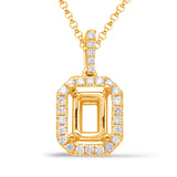 Diamond Pendant For 8x6mm Emerald Cut