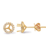 Three Prong Earring Setting 2.00ct Tw
