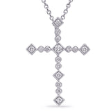 White Gold Diamond Cross Pendant