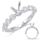14 Kt White Gold Side Stone - Prong Set Engagement Rings
