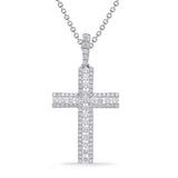 14 Kt White Gold Crosses Pendants